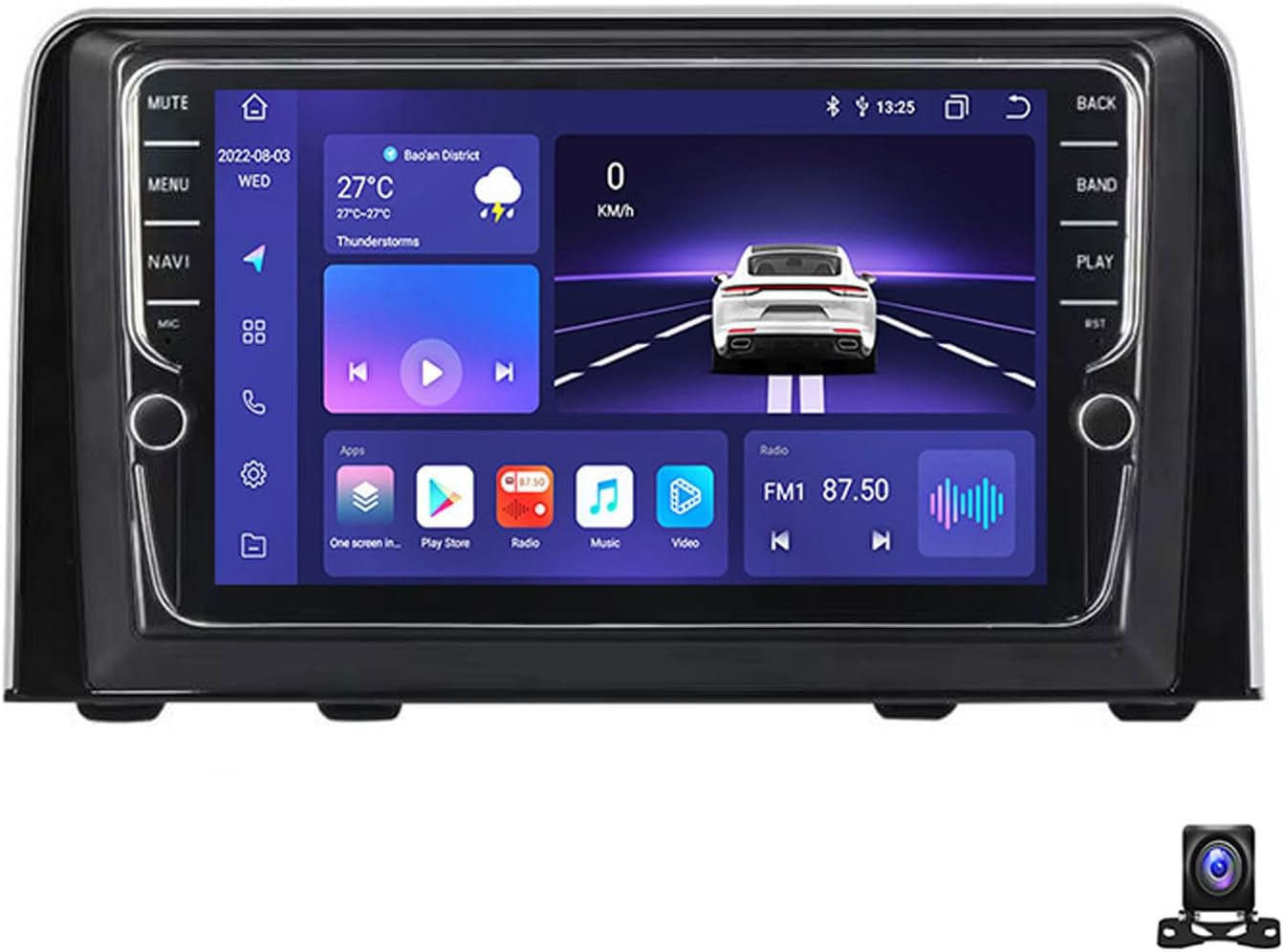 Double Din Car Stereo Bluetooth MP5 Player with Carplay/Auto, 9 Inch Touchscreen Radio Receiver with AHD Backup Camera, Compatible with Honda CRV 2016~2020 Support 4G/SWC/DSP,K700S