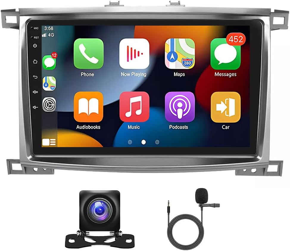 10 inch Android 14 Car Stereo for Lexus LX470 2002-2007, 2+32G Touchscreen Radio for Land Cruiser 2002-2007 Head Unit with Wireless Carplay Android Auto WiFi Mirror Link AHD Backup Camera
