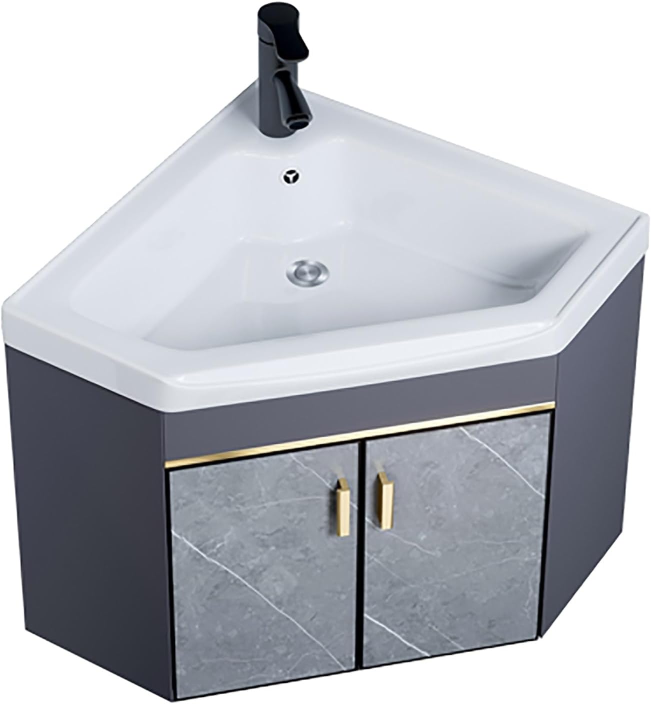 Small Bathroom Vanity Wall Mounted Wall Mount Sink Corner Bathroom Sink with Drainer Unit and Cold and Hot Water Pipe Faucet Bathroom Vanity Bathroom Vanity W/Sink Combo for Small Space. ( Size : 69x5