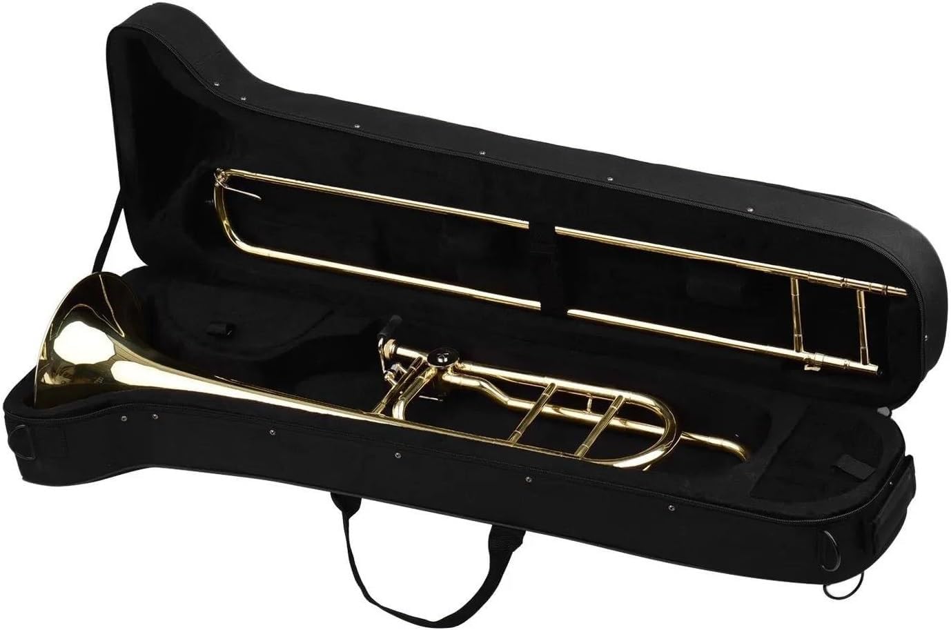 Adult Trombone Instrument Bb Flat Tenor Slide Trombone In The Key Of F Includes Mouthpiece Carrying Case And Gloves