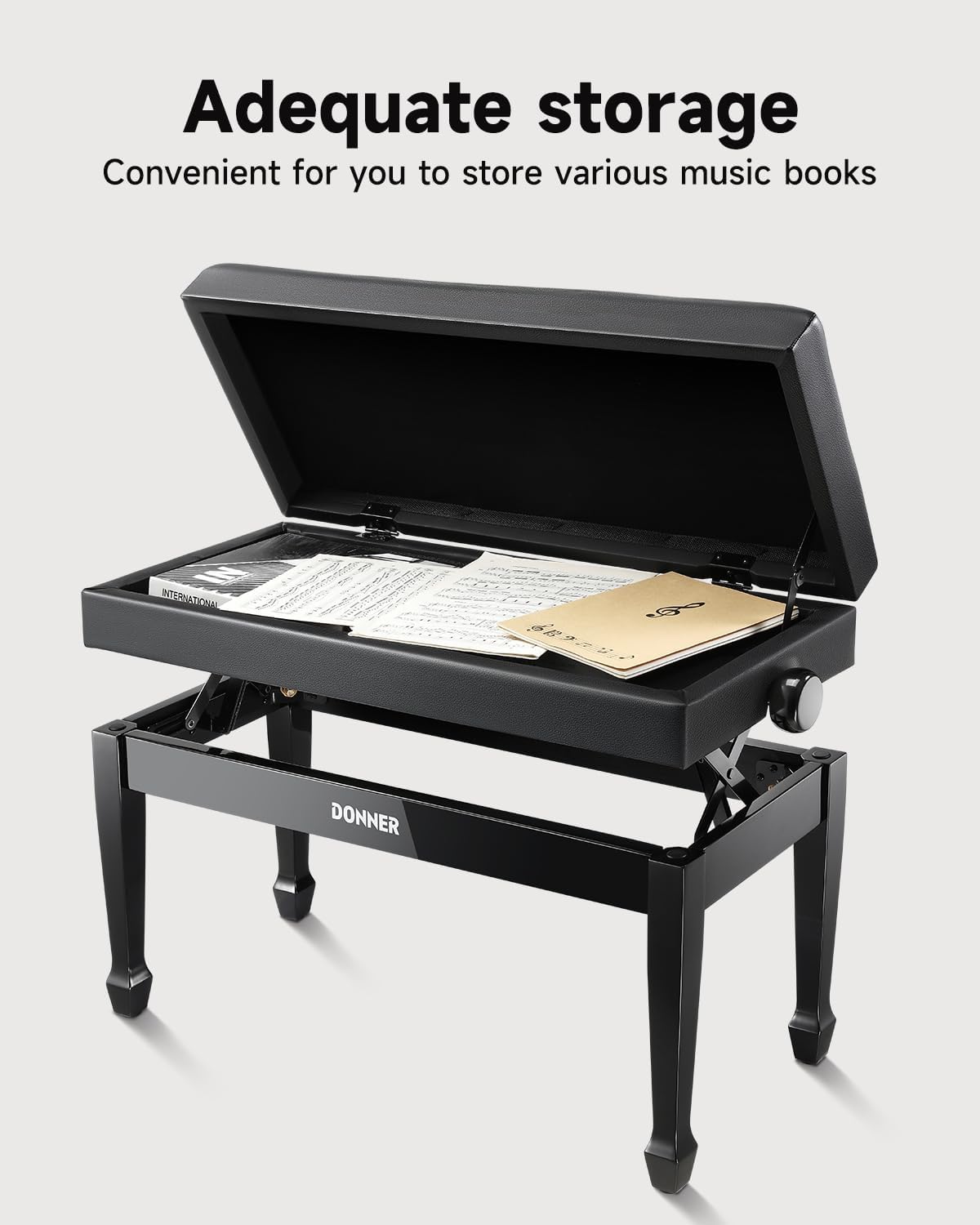 Donner OURA DDP-60 88 Key Digital Piano+Donner Adjustable Duet Piano Bench with Storage