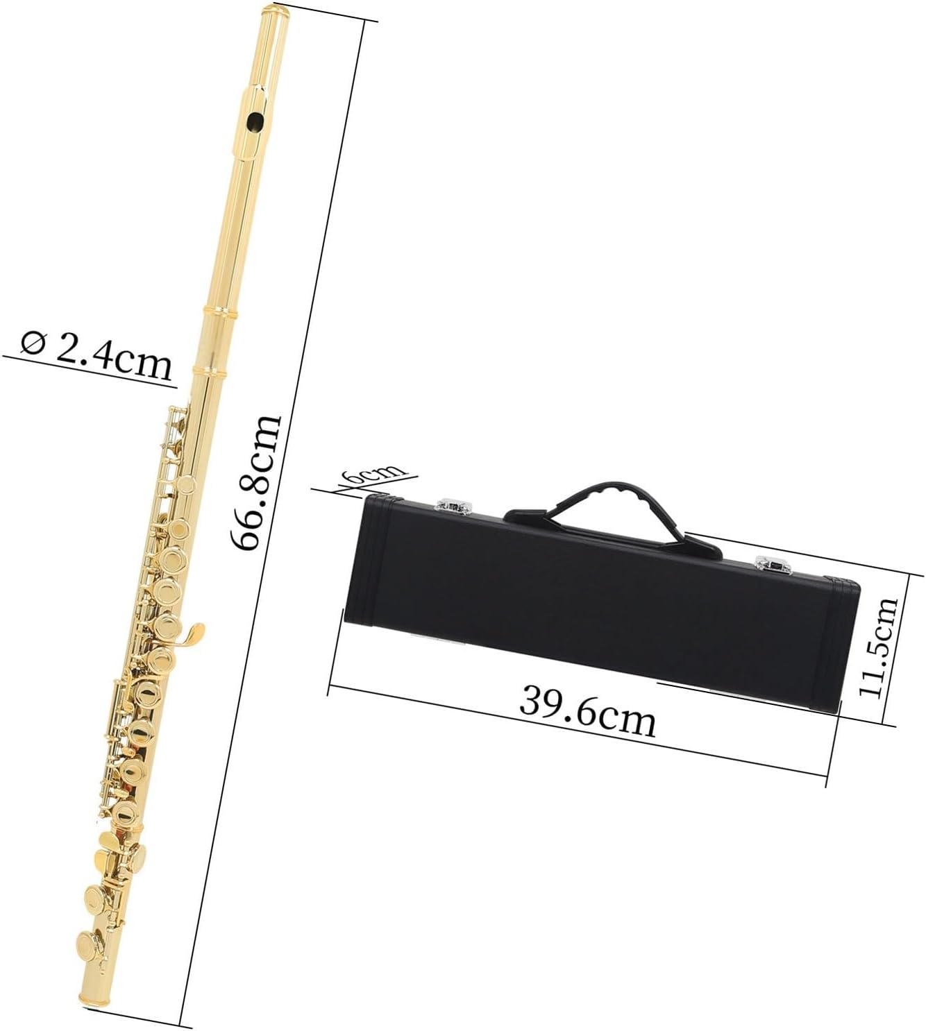 Flute Western Concert Flute Cupronickel Nicke Plated 16 Holes C Key Woodwind Instrument with Box Flutes Musical Instruments