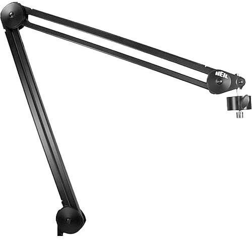 HeiL Sound PR 40 Dynamic Cardioid Studio Microphone Bundle with PRSM Shock Mount (Black), PL2T Overhead Studio and Broadcast Boom Mount and Microphone Cable