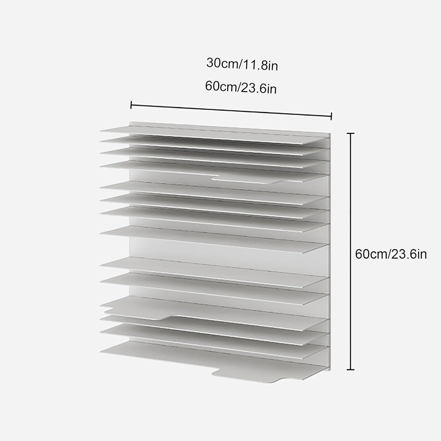 Floating Bookshelf for Wall, Invisible Floating Bookcase, Wall Mounted Storage Rack, Space Saving, Heavy Duty Metal Display Storage Organizer for Home Office(White,30cm/11.8in)