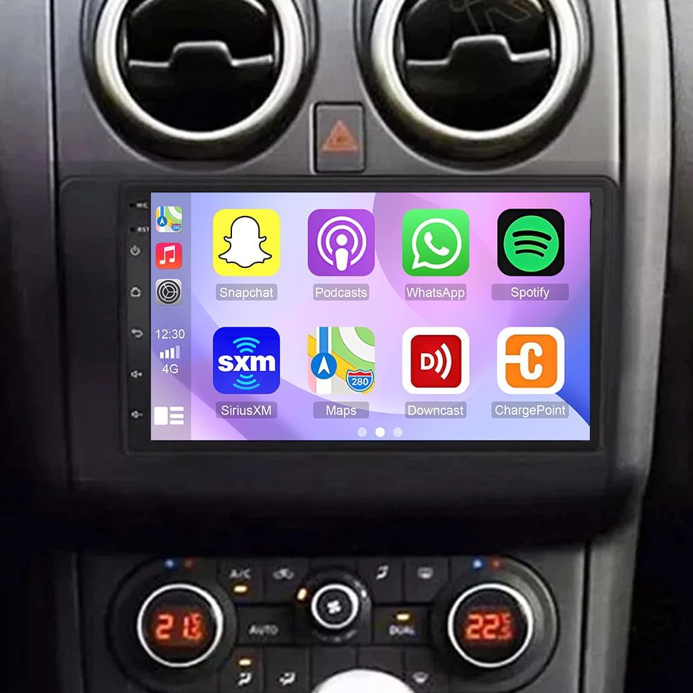 8+256G Car Stereo for Nissan Qashqai 2007-2011 with Wireless Carplay&Android Auto,7 Inch Android 15 Touchscreen Bluetooth Car Radio with GPS, WiFi, FM Radio,Backup Camera,SWC,MIC