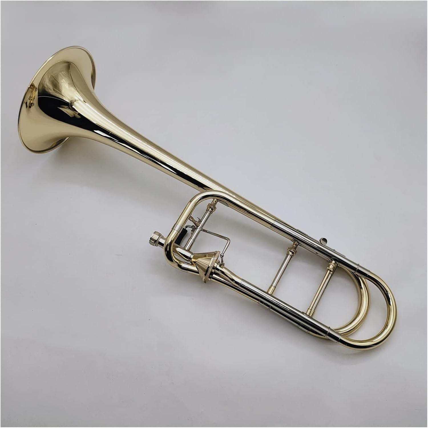 TSTS Tenor Bb-F Tune Trombone Gold Brass Plated Professional Musical Instrument with Case Beginner Trombone