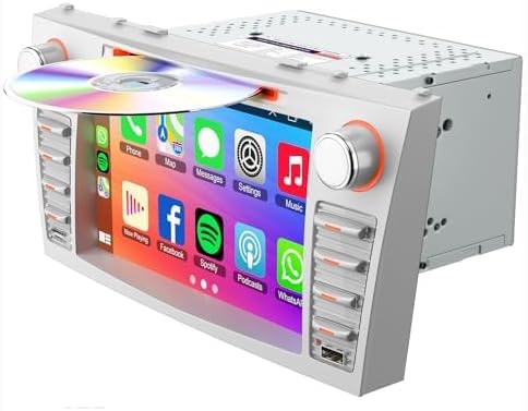 8-Inch Touch Screen Car Stereo with CD/DVD Player for Toyota Camry 2006-2011(Without J-B-L Sound System), Support Bluetooth 5.2, CarPlay/Android Auto, Backup Camera, FM/AM Radio, AUX Input.
