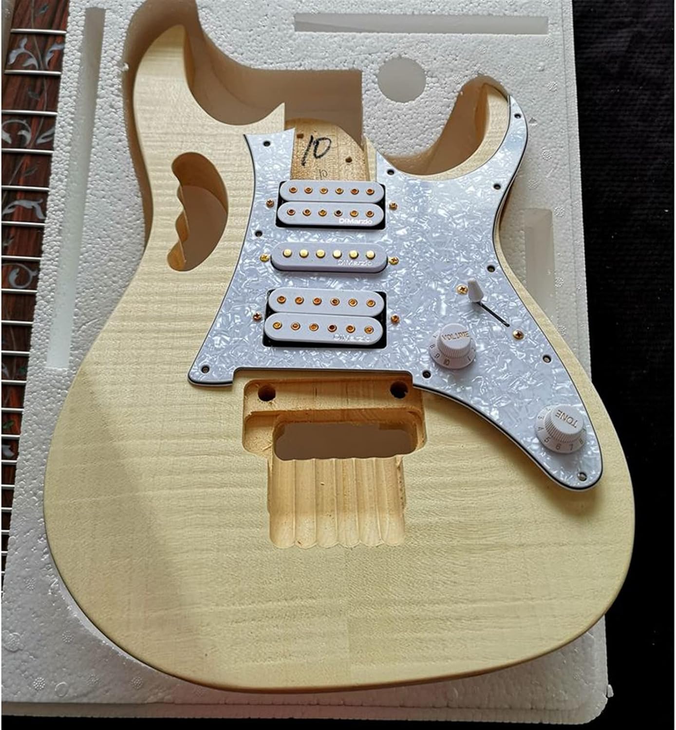 Electric Guitar Kit Set Basswood Body Rosewood Fingerboard Durable Maple Neck Guitar Accessories Unfinished Guitar Set