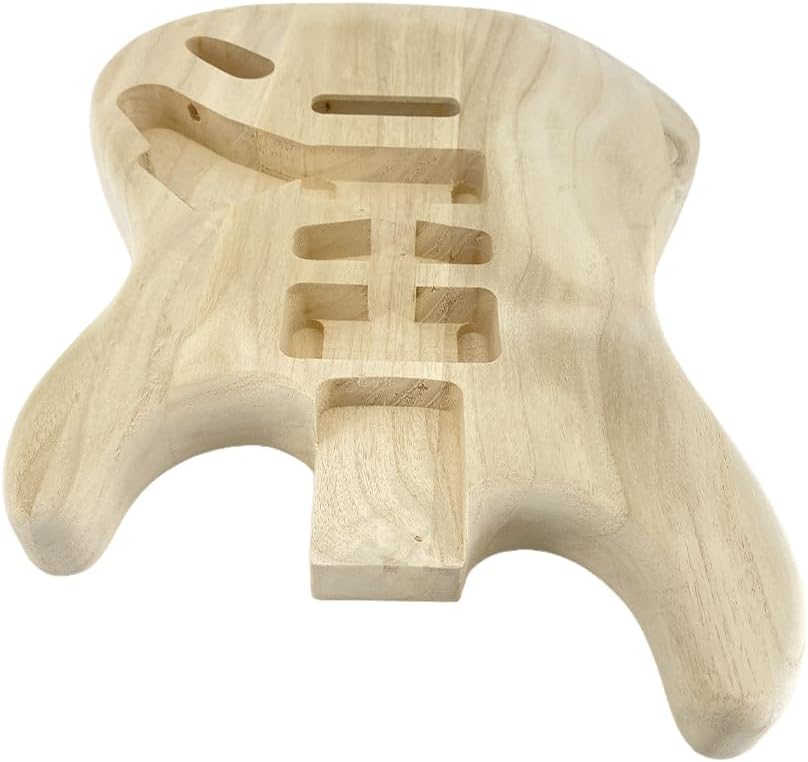 Unfinished Paulownia Electric Guitar Body, HSH Pickup Routing, Lightweight Bolt-On Body for DIY Guitar Projects Replacement (Style 2)