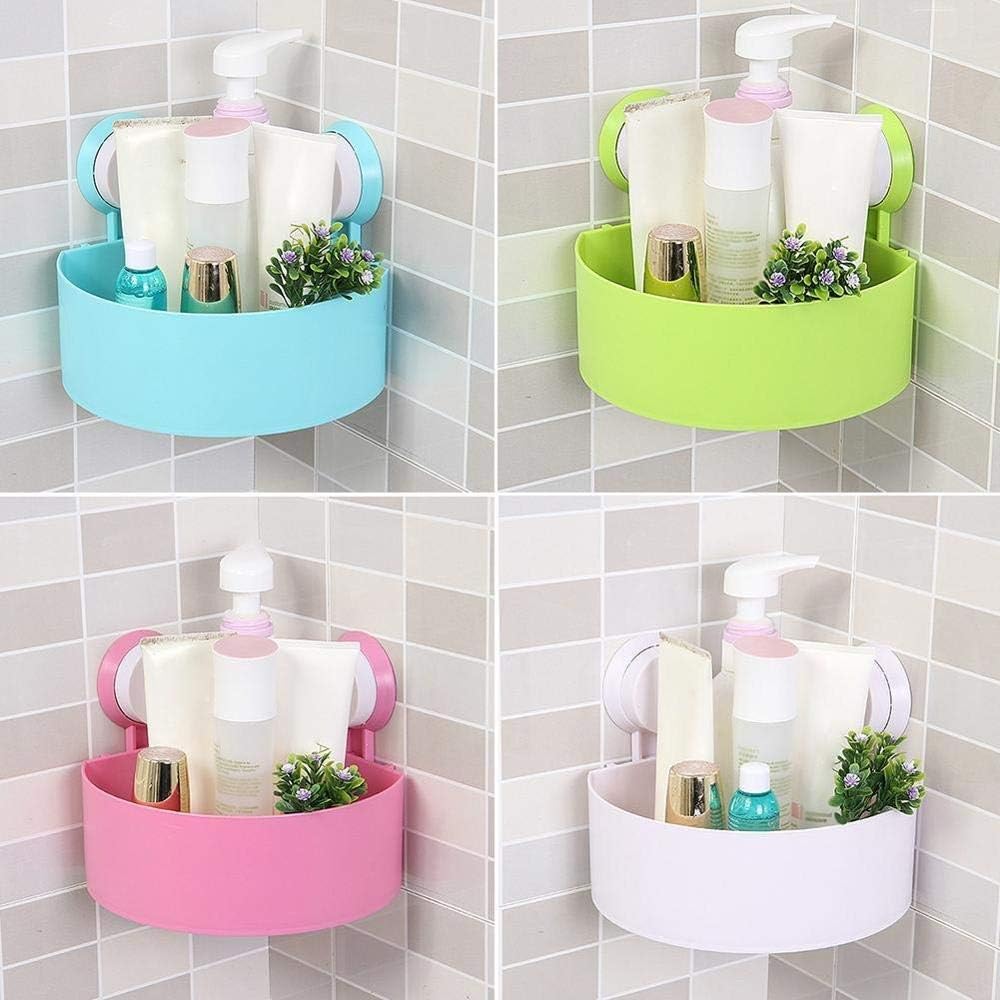 Bathroom Corner Storage Rack Organizer Shower Wall Suction Home with Shelves Corner Shelf Bathroom Cup Kitchen(Color:B)