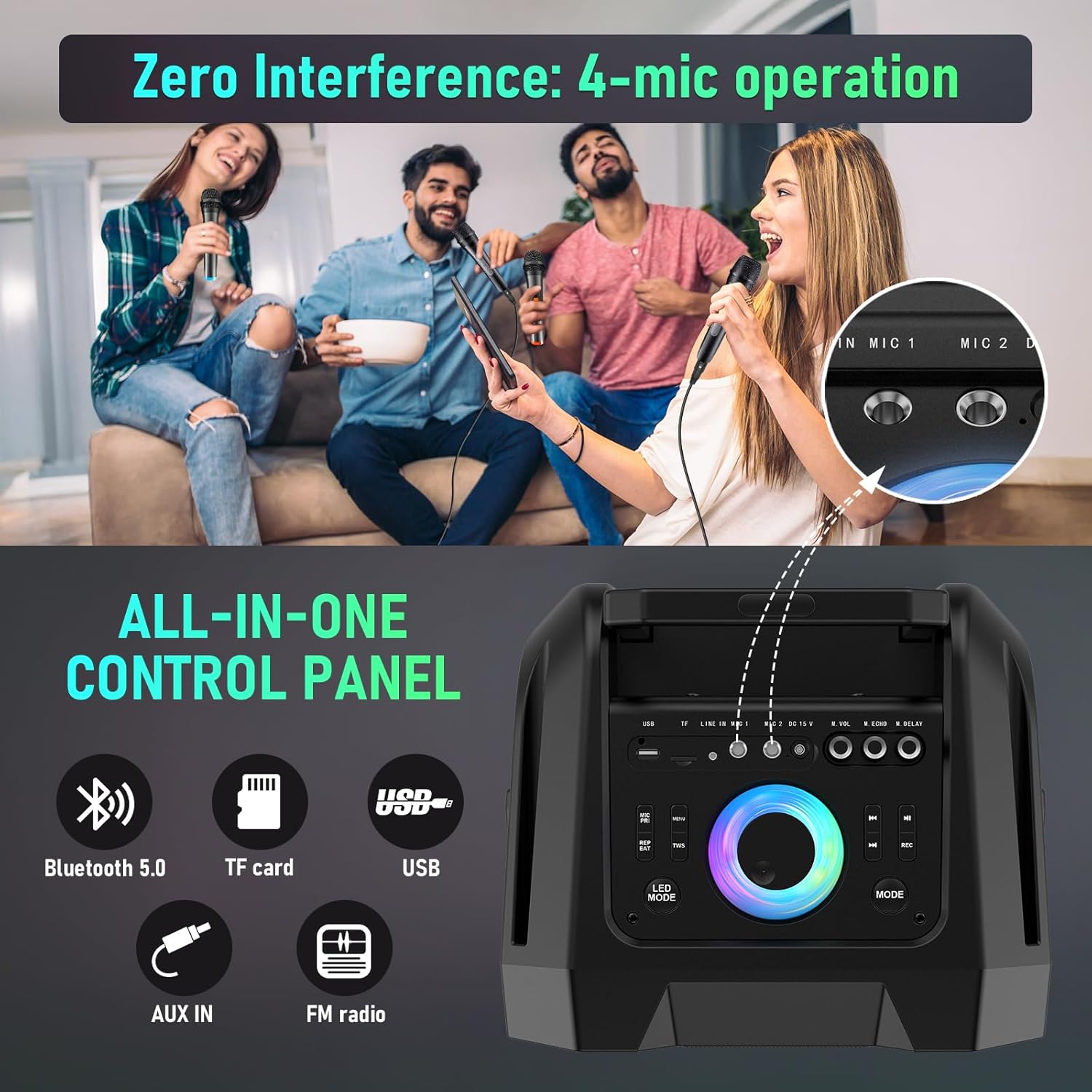 Portable Karaoke Machine for Adults, 12