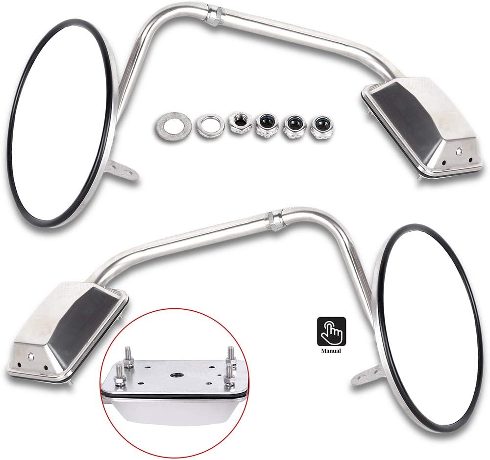 ECCPP Hood Mount Convex Mirrors Compatible With For Freightliner For Kenworth For Peterbilt With Left Right Side Tuck Car Mirrors With Chrome Housing