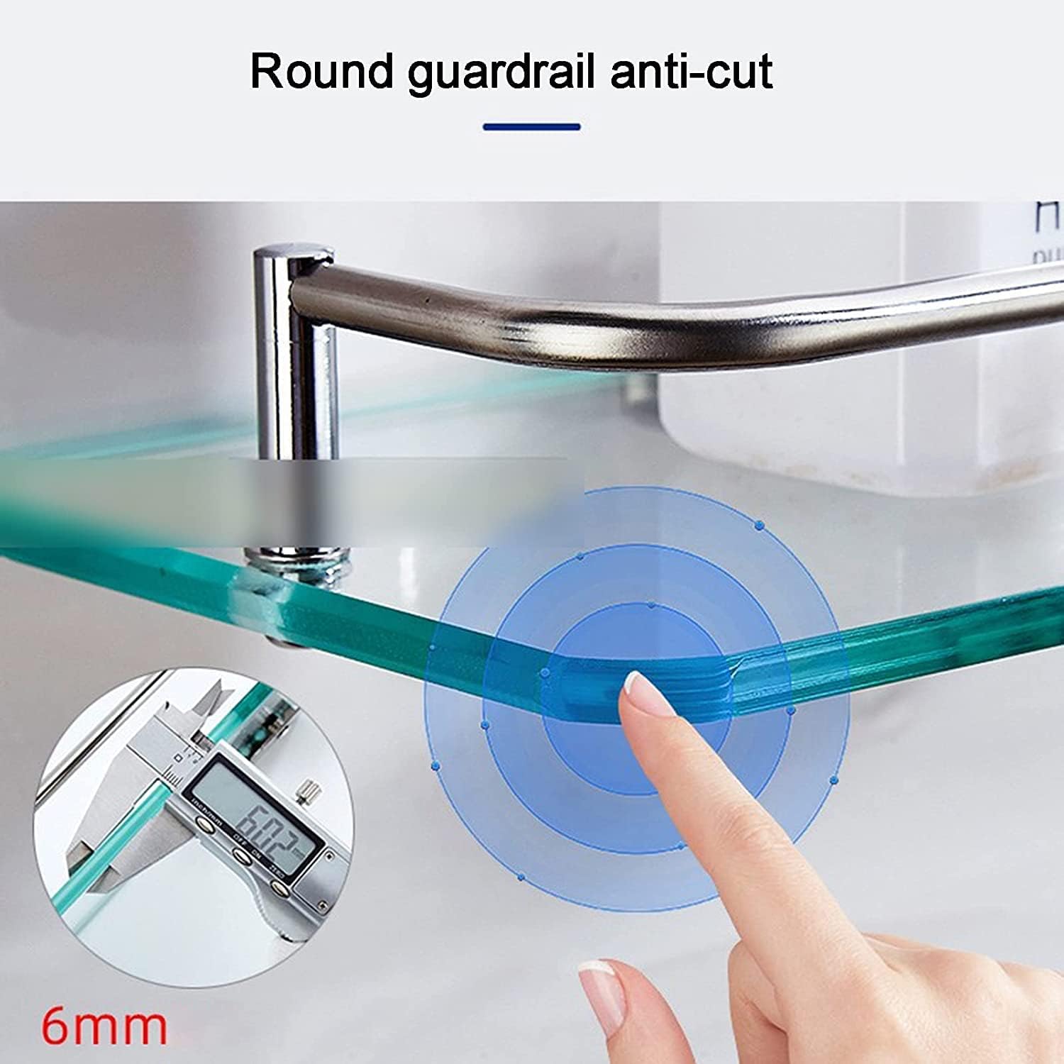 IOCCIOBB Bathroom Glass Shelf Small Locker Bathroom Glass Shelf Shower Shelf Storage Shelf Wall Mount Bracket Tempered Glass Shelf (Color : Style2, Size : 50 * 10.5 * 4cm)