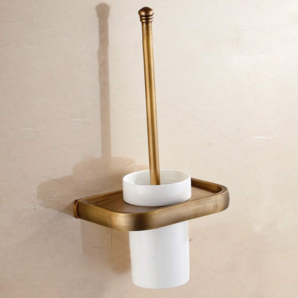 Antique Copper Toilet Brush Toilet Bathroom Cleaning Tool Set Home Cleaner with Base