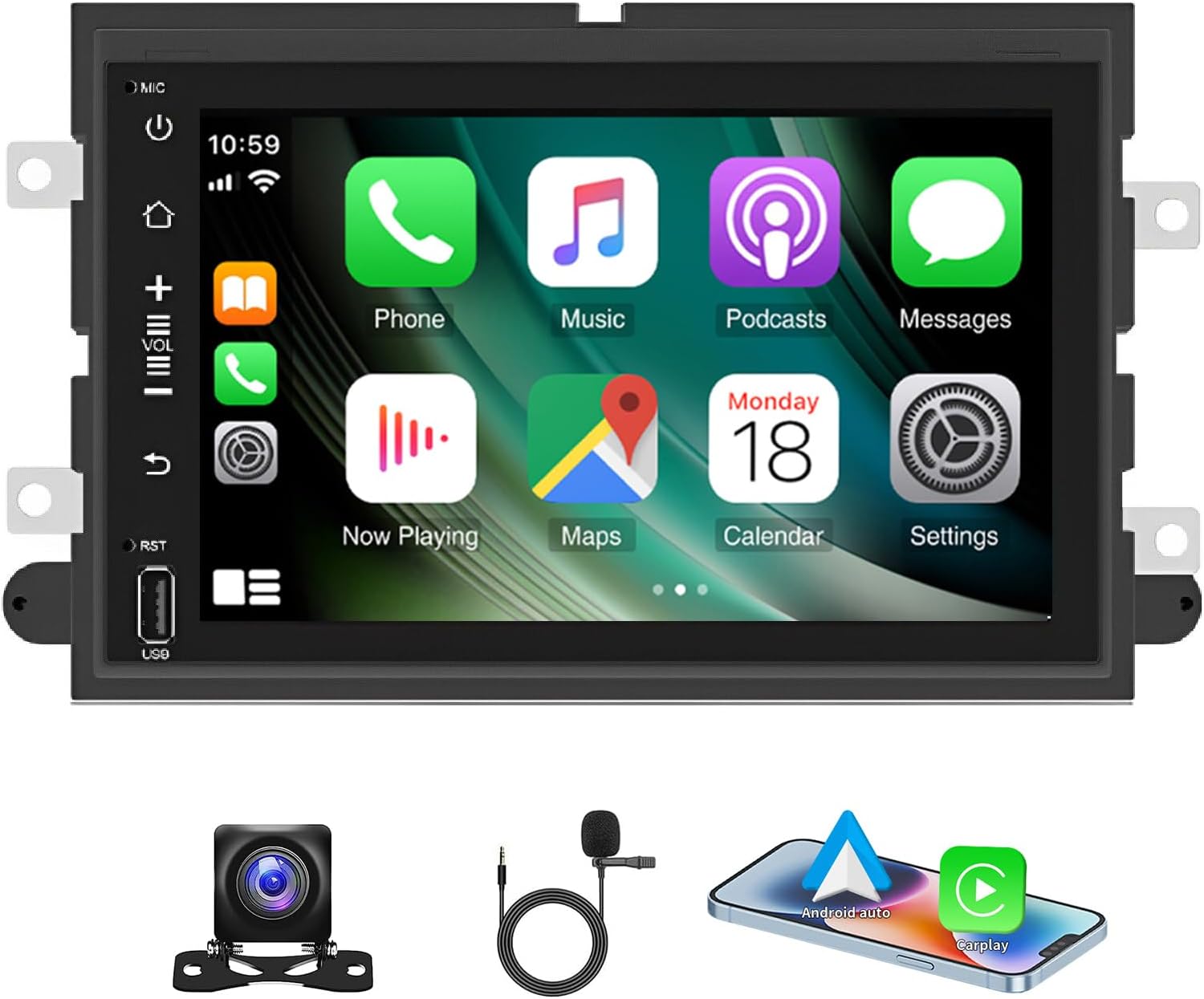 Android13 Car Radio Stereo for Ford F150 F250 F350 2004-2014, 7 Inch Touchscreen Car Stereo with Wireless Carplay Android Auto, Car Audio Receivers with Bluetooth GPS Navigation WiFi FM DSP