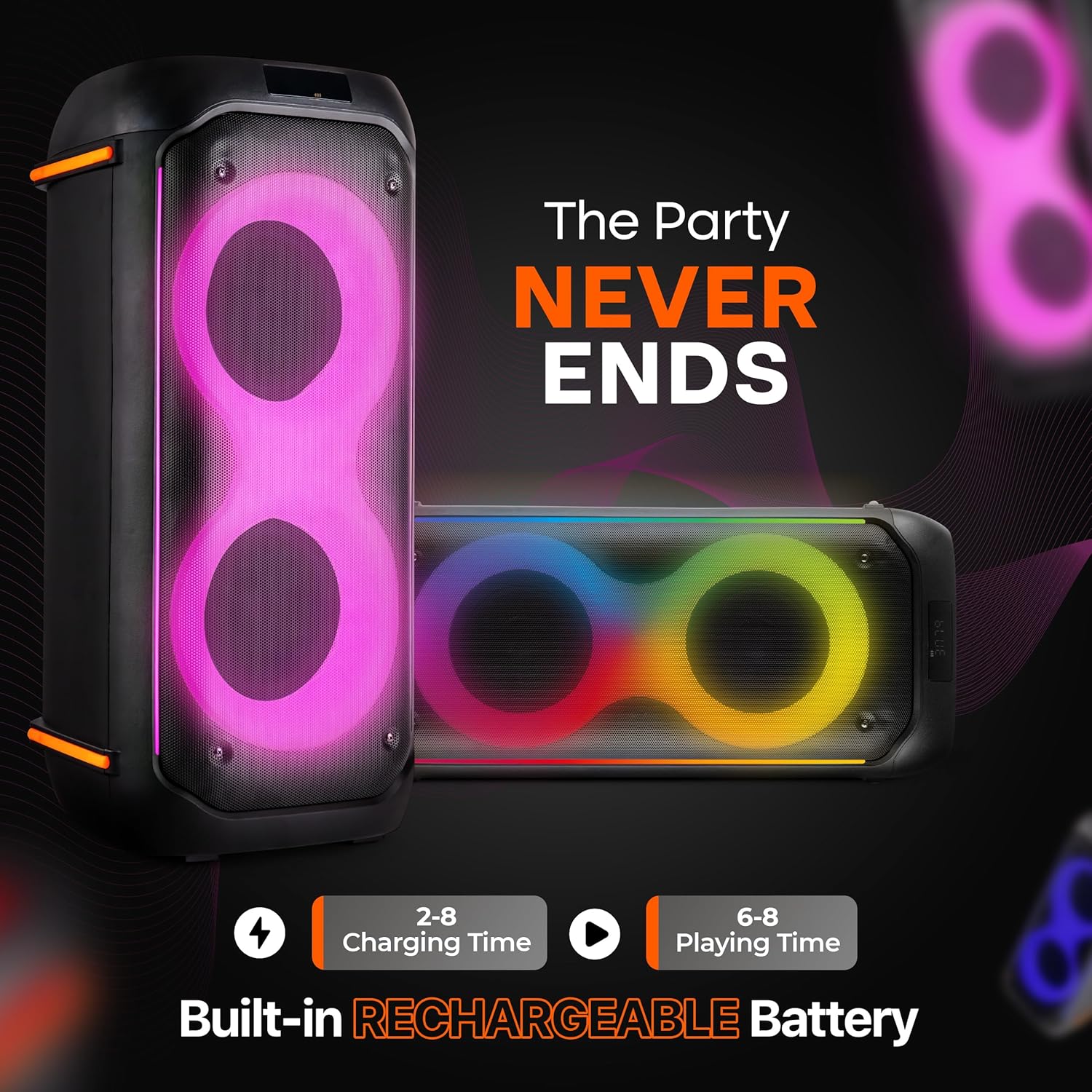 Pyle Audio Large Bluetooth Party Speaker with Bass - Big Speaker with True Wireless Stereo System - Enjoy Powerful Bass and Clear Treble - Party Bluetooth Speaker with Carry Bag - PPHP26BLBG- 160W