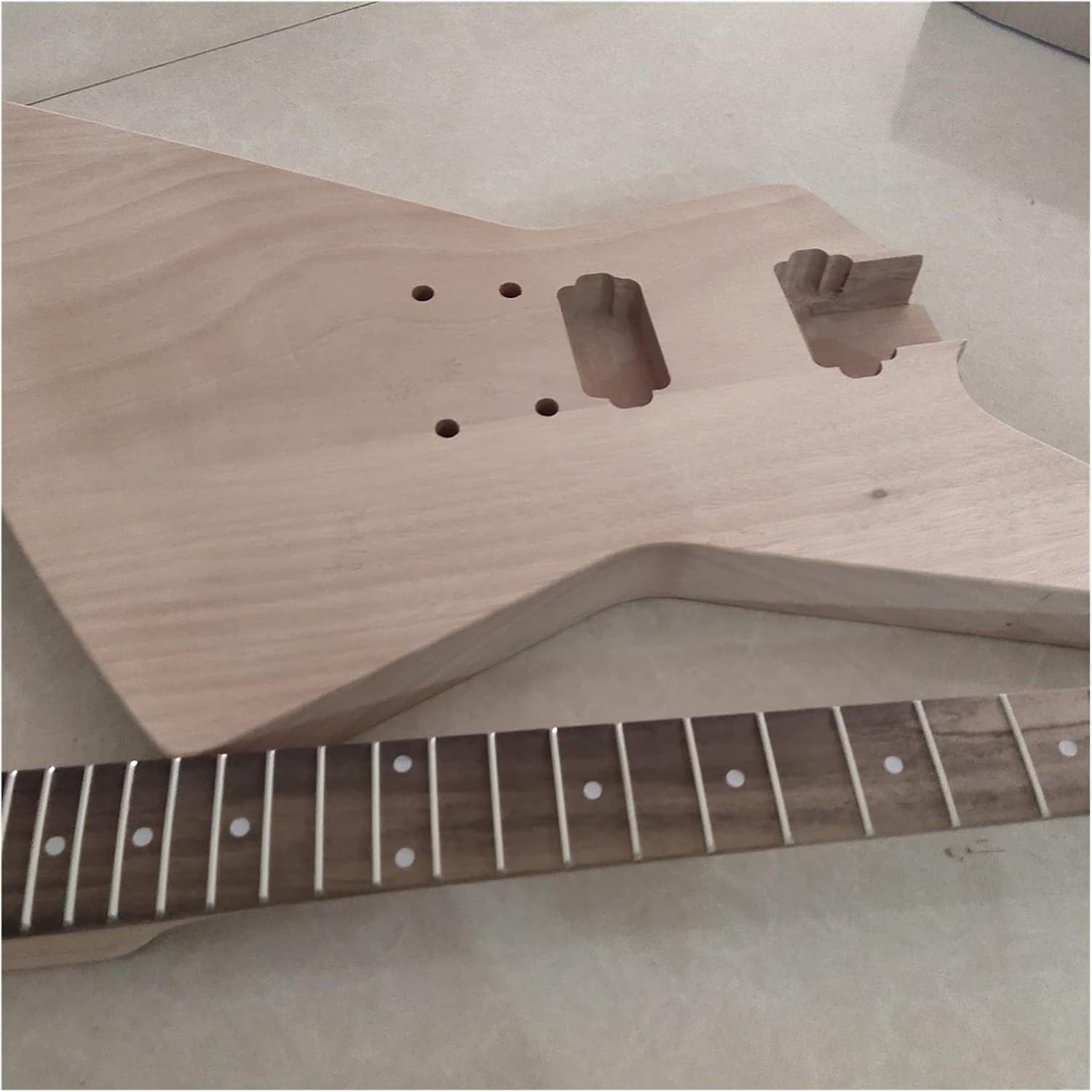 Unfinished Guitar Kit Unfinished Electric Guitar Kit Mahogany Neck and Body Handmade ​Guitar Body