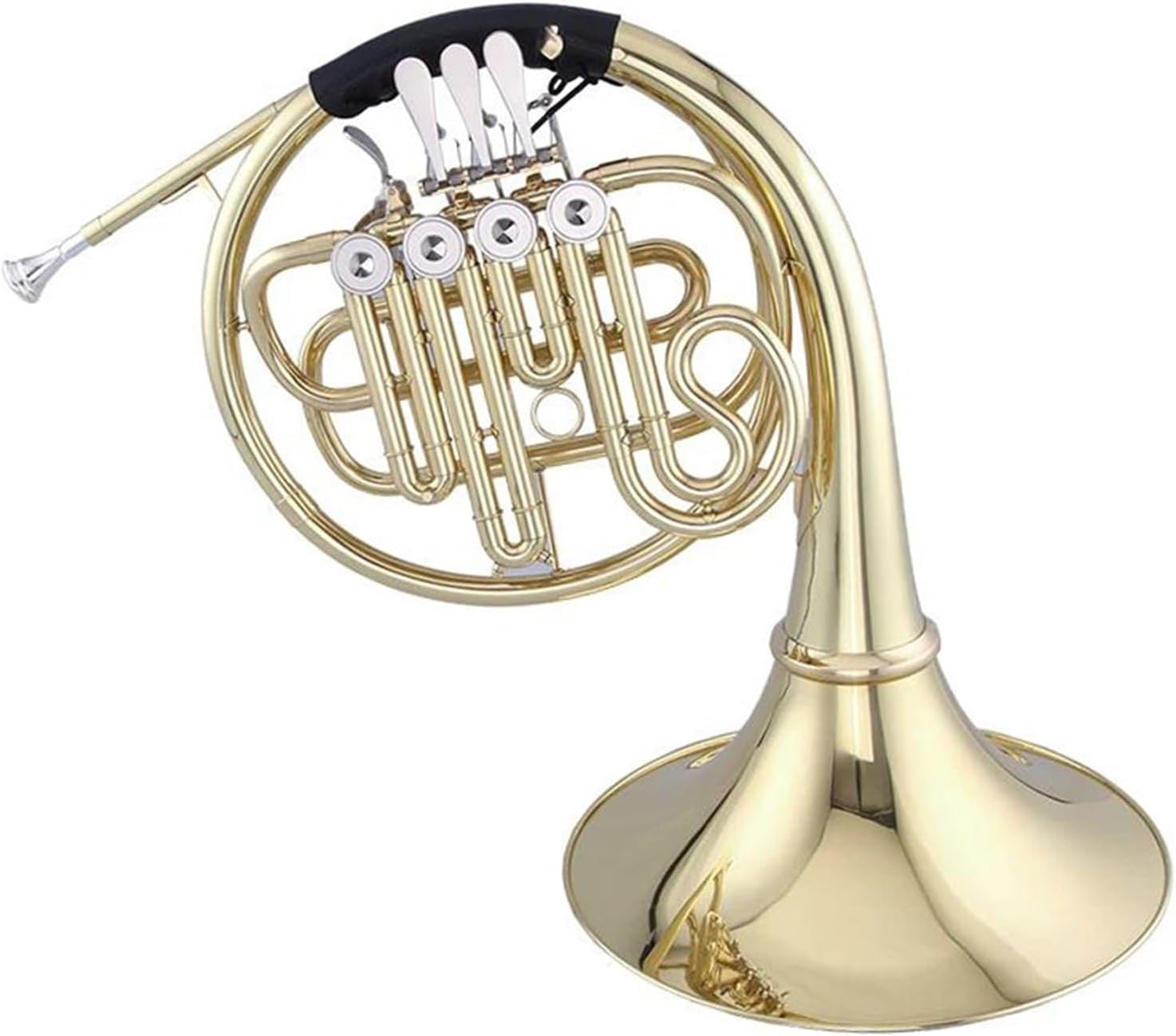 Brass French Horn Brass Body Wind Instruments French Horn With 4 Rotating Valve Piston Bb Tone Single Horn