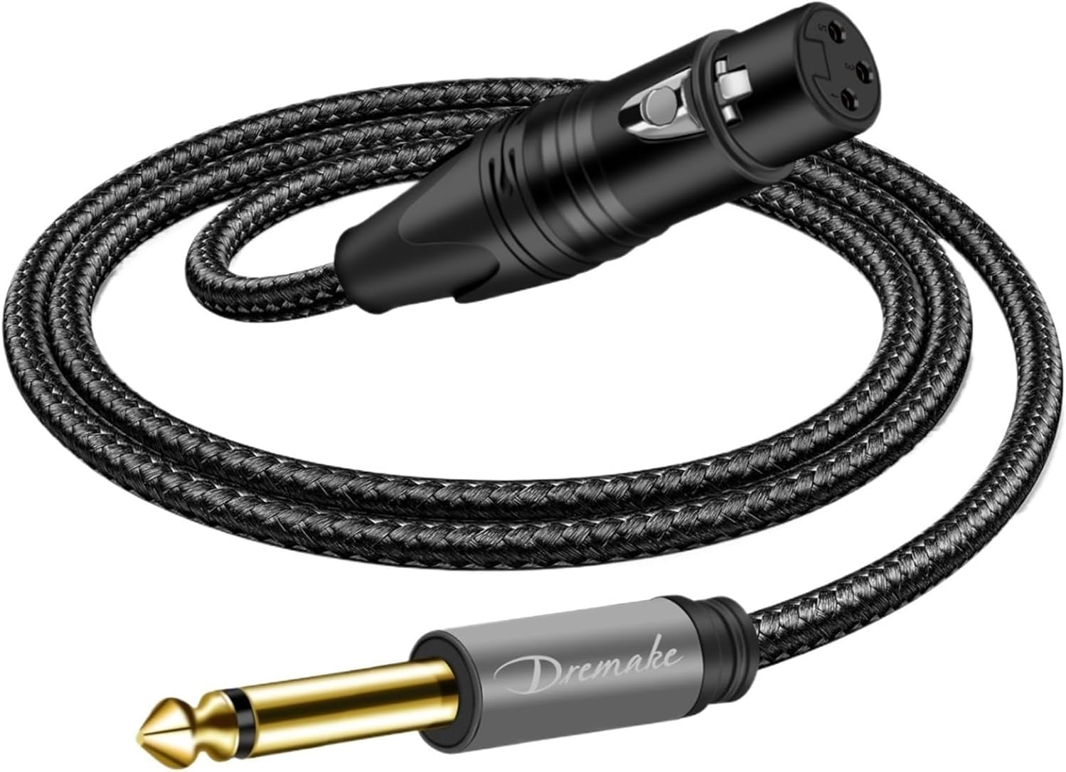 XLR Female to 1/4 Inch TS Cable Grade Unbalanced Gold-Plated Quarter Inch 6.35mm Mono Cord for Microphone Mixer Speakers(8m)