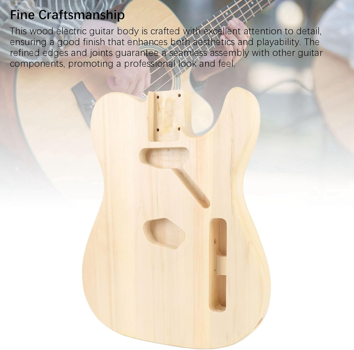 Walnut Wood Electric Guitar Body, Single Pickup Hole Replacement, Crafted with Excellent Attention to Detail for Guitar Components