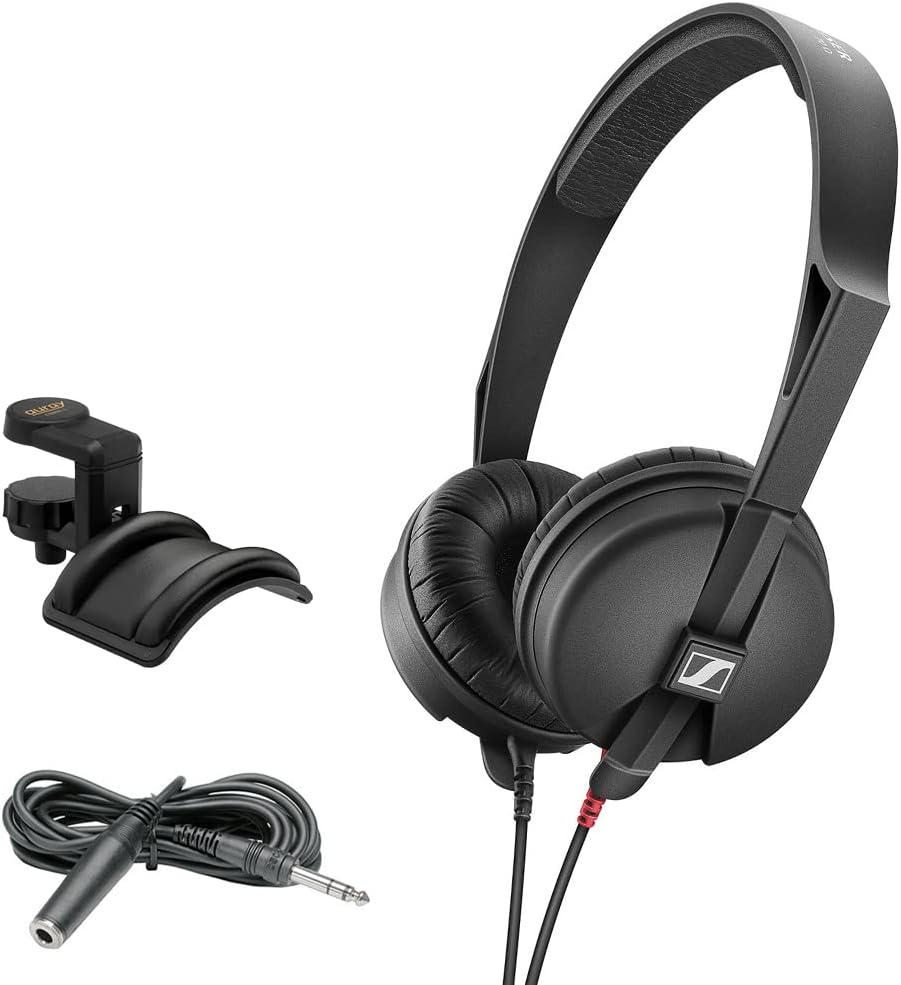 Sennheiser HD 25 LIGHT Monitor Headphones with Headphone Holder & 10' Extension Cable