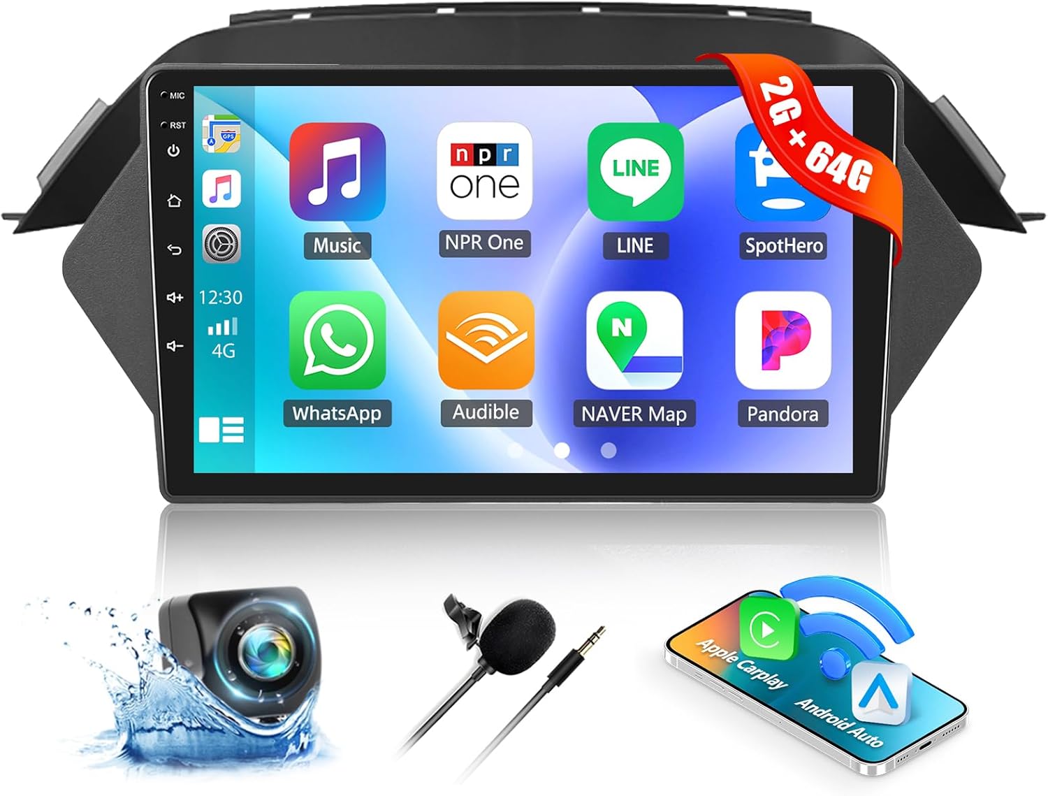 2G+64G Car Stereo Radio for Honda Acura MDX 2007-2013 with Wireless CarPlay Android Auto, Android 13 Head Unit, 9