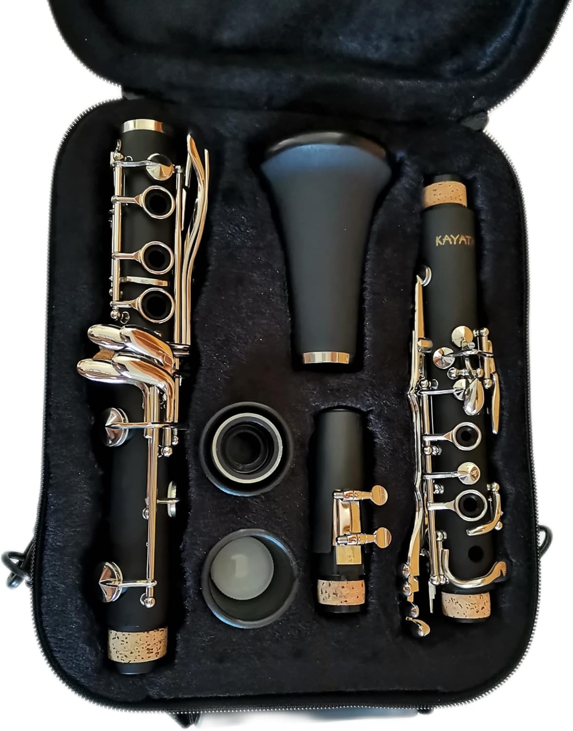 Bb Clarinet (Black) – Beginner, Student & Professionals Woodwind Instrument with 17 Nickel-Plated Keys, Durable Hard Case & Cleaning Kit, Ideal for Band & Orchestra