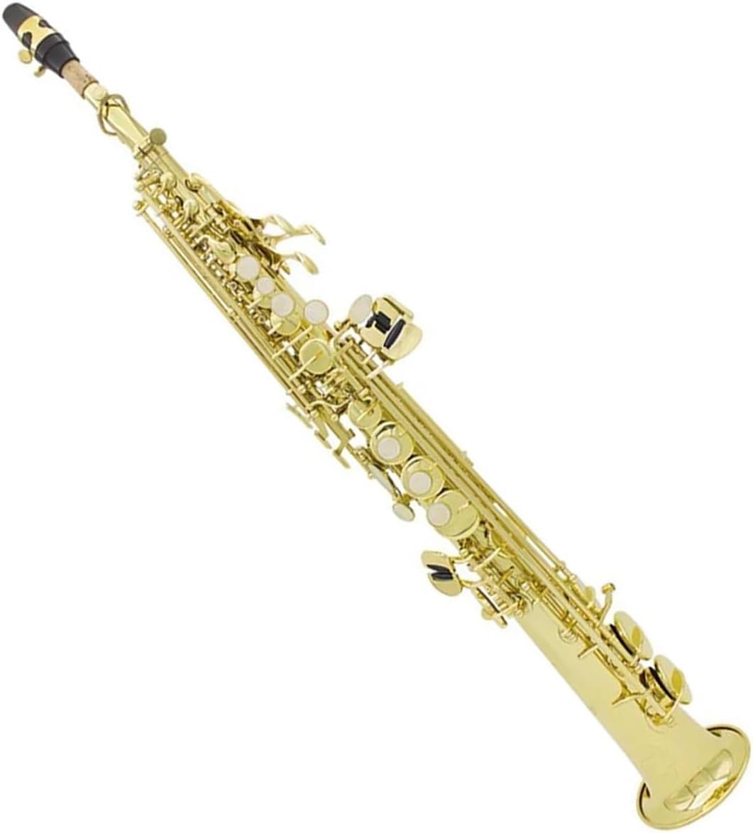 Straight Treble Saxophone Professional B Flat Brass Saxophone Sax Woodwind Instrument With Case Reeds Parts