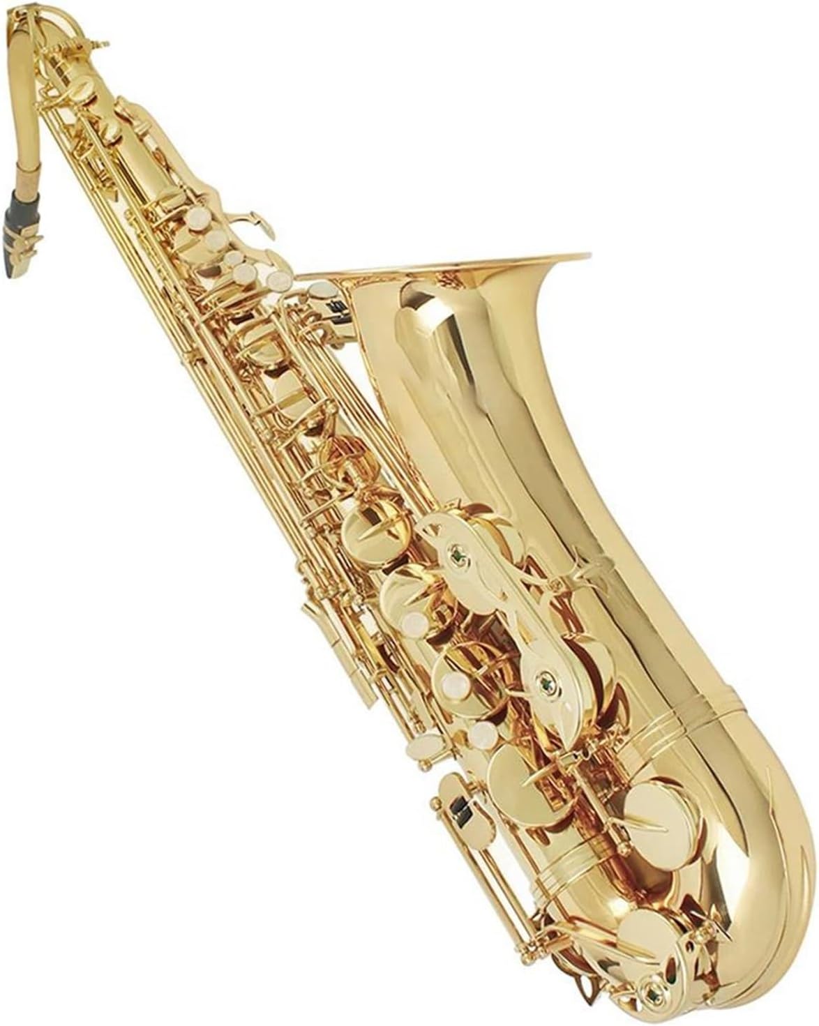 VBDEFRT Tenor Saxophone Sax Key Carve Pattern Woodwind Instrument Bb Brass Gold Lacquer Sax