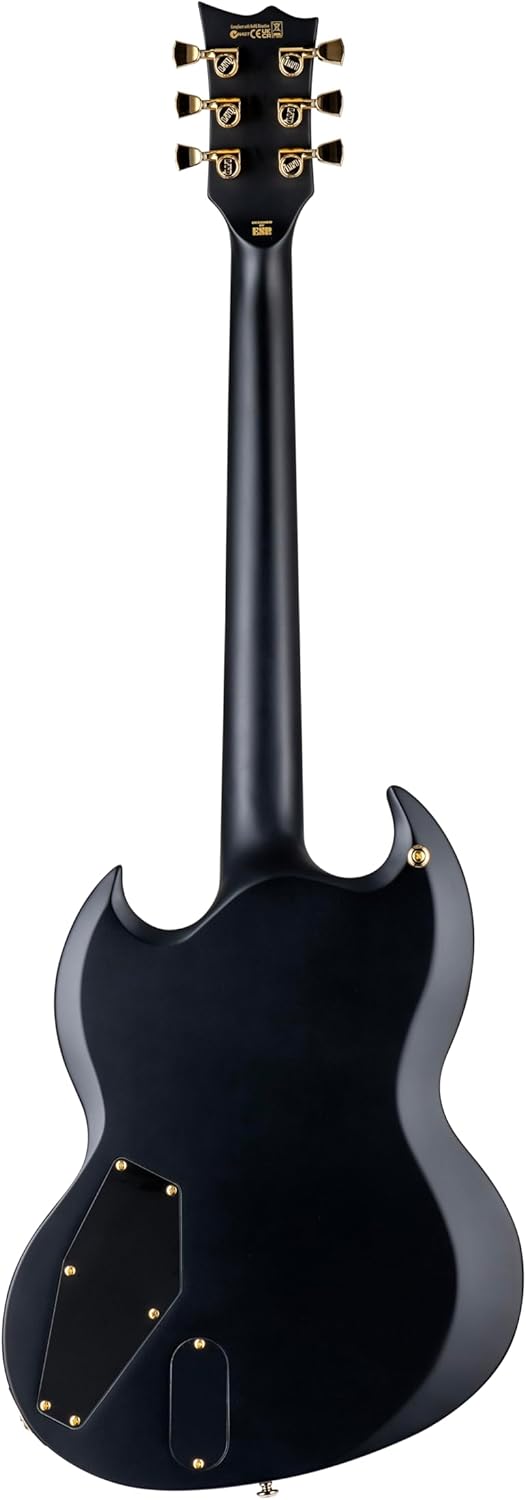 ESP 6 String LTD Viper 1000 Electric Guitar, Vintage Black, Right, (LVIPER1000VB)