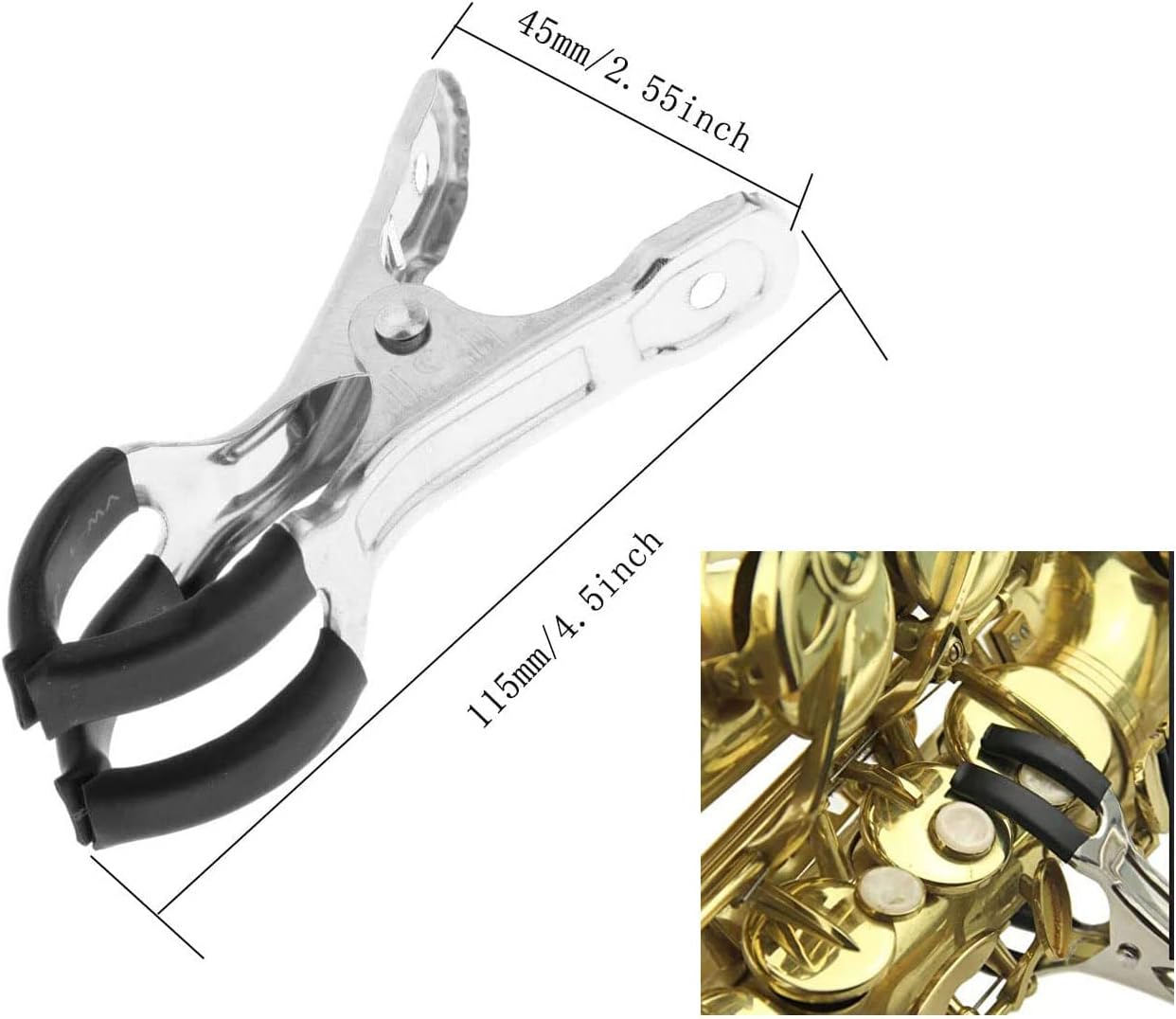 Jiayouy 26PCS Sax Repair Tool Kit include LED Leak Light & Spring Hook & Key Indentation Clip & Leveling Pad & Spring Pliers Repair Maintenance Tool for Saxophone, Clarinet, Flute, Woodwind