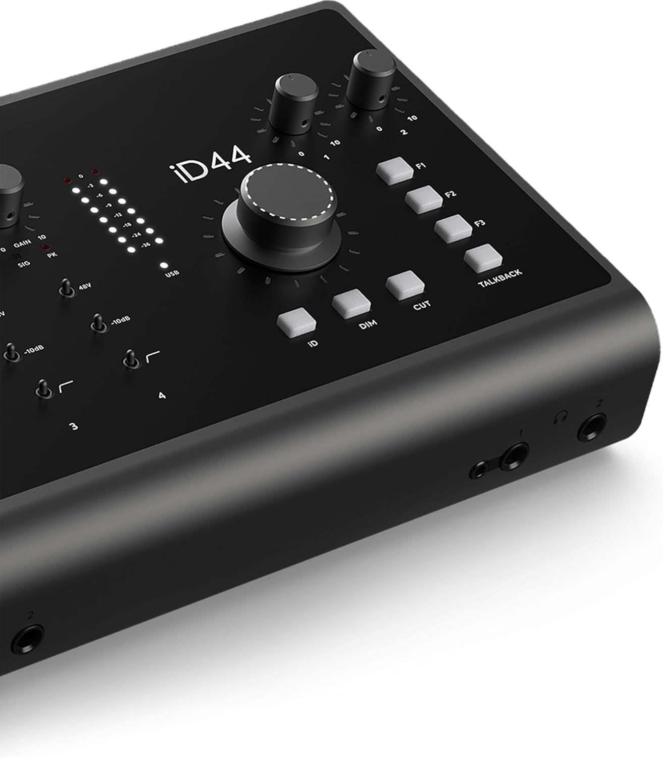 Audient ID44MKII USB Audio Interface Bundle with 2 Instrument Cables, 2 XLR Cables, and Austin Bazaar Polishing Cloth