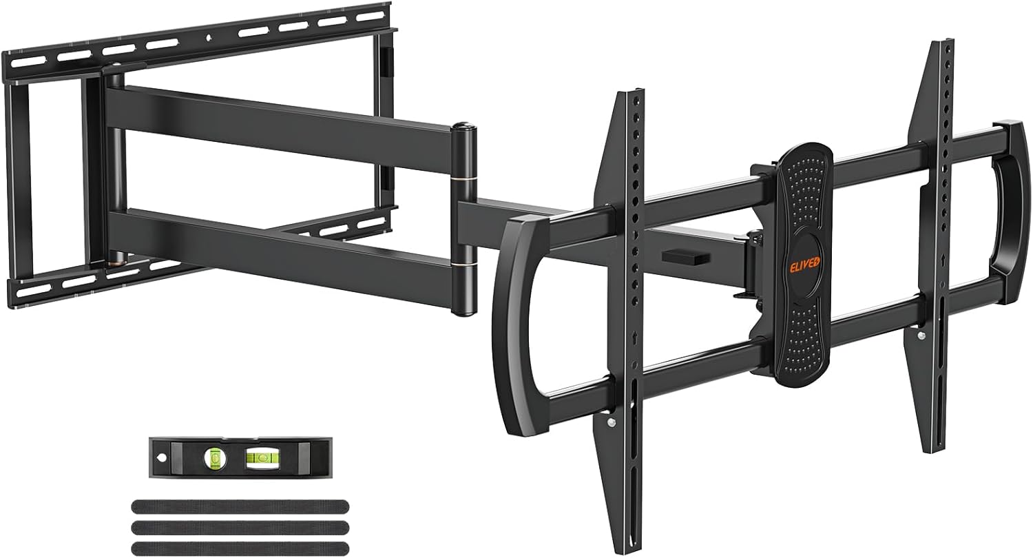 ELIVED Long Extension TV Mount for Most 42-90 Inch tvs, Full Motion Wall Bracket with 40.4 inch Long Arm Articulating TV Wall Mount, Max VESA 800x400mm, Holds up to 150lbs, fits Wood Studs 12