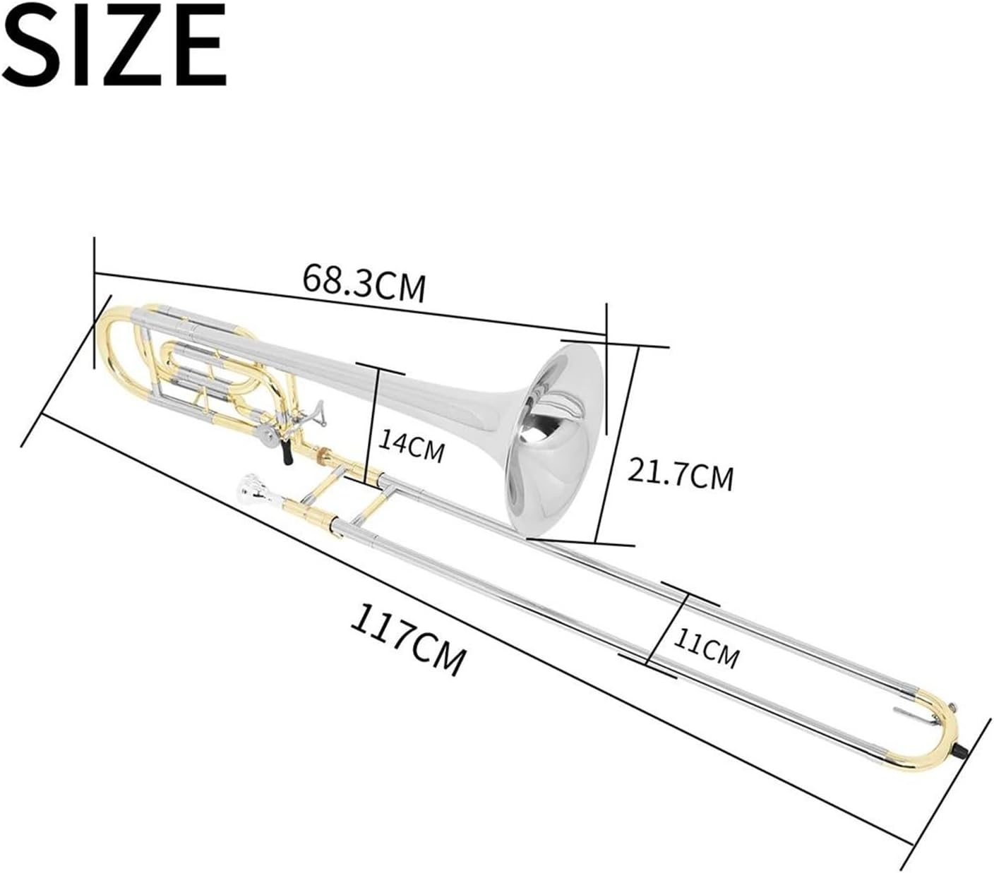 Professional Bb Tone Tenor Copper Plated Trombone Set