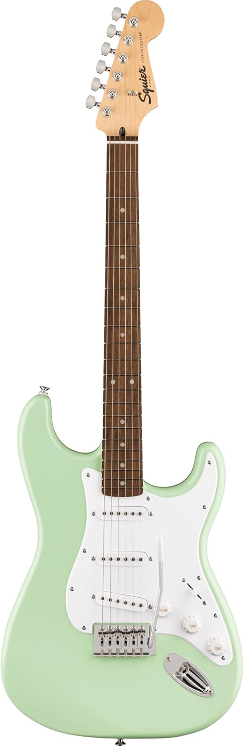Fender Squier Sonic Stratocaster Pack - Surf Green Bundle with Frontman 10G Amp, Gig Bag, Instrument Cable, Strap, Picks, and 3-Month Fender Play