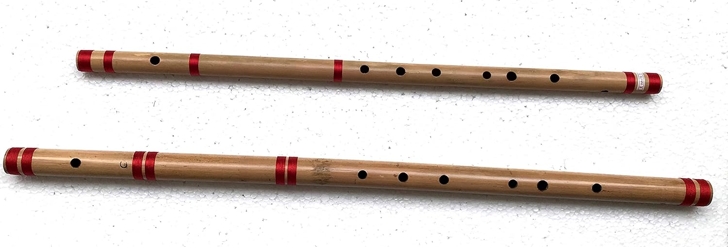 2 Bamboo Flutes C & E Bass Bansuri, Combined purchase discount With cover & case