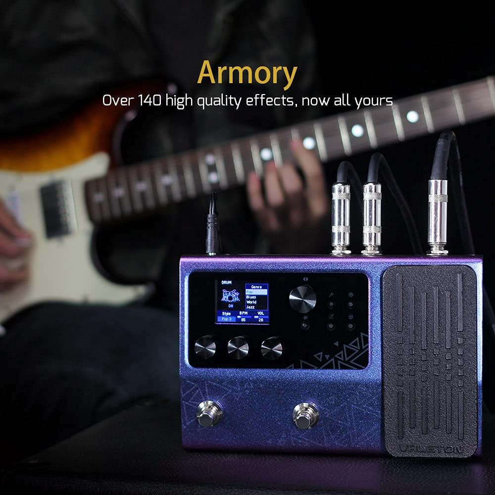 Valeton GP-100 Guitar Bass Amp Modeling IR Cabinets Simulation Multi Language Multi-Effects with Expression Pedal Stereo OTG USB Audio Interface (Violet)
