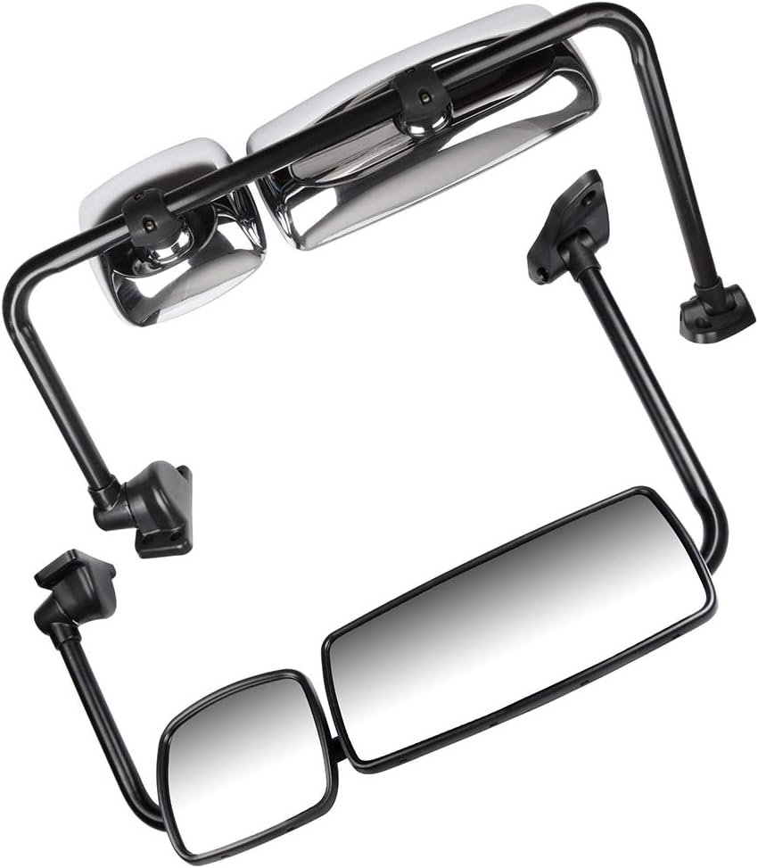 ECCPP Hood Mount Convex Mirrors Compatible With 2003-2017 For Freightliner M2 100 106 112 114Sd With Left Right Side Tuck Car Mirrors Heated Chrome Housing