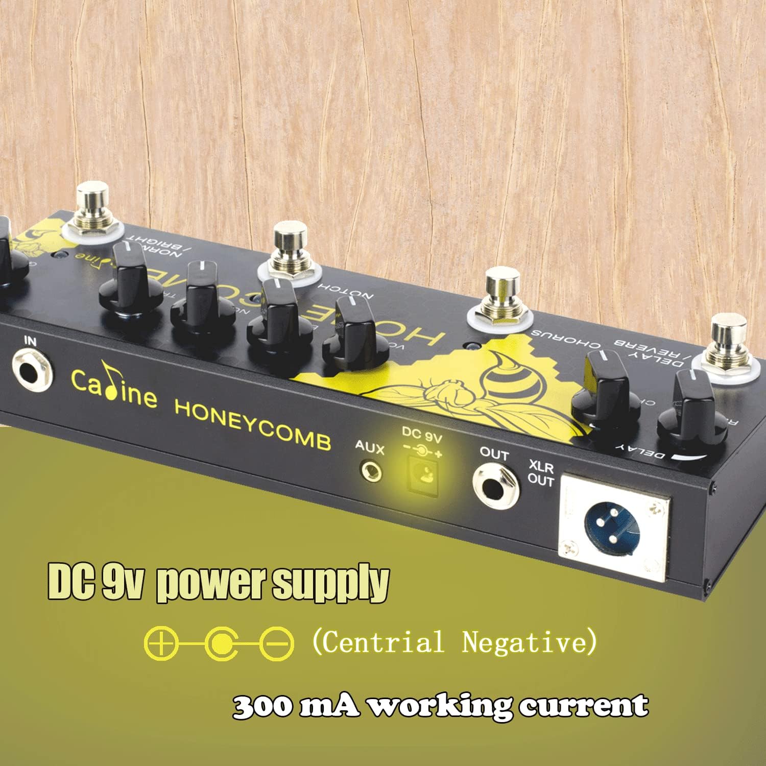 Caline Acoustic Guitar Multi Effects Pedal with Delay Chorus Reverb EQ AUX DI and Booster