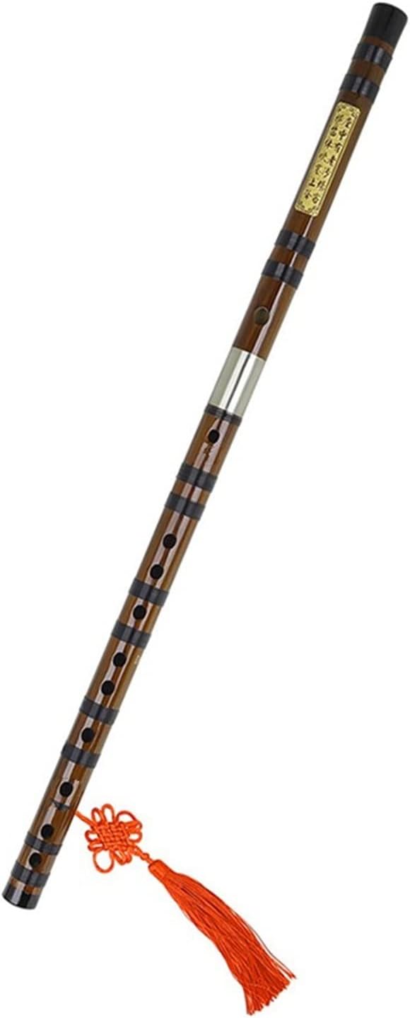 Bamboo Flute Traditional Woodwind Instrument C D E F G Key Chinese Transverse Flute Dizi with Case (Color : F Key)