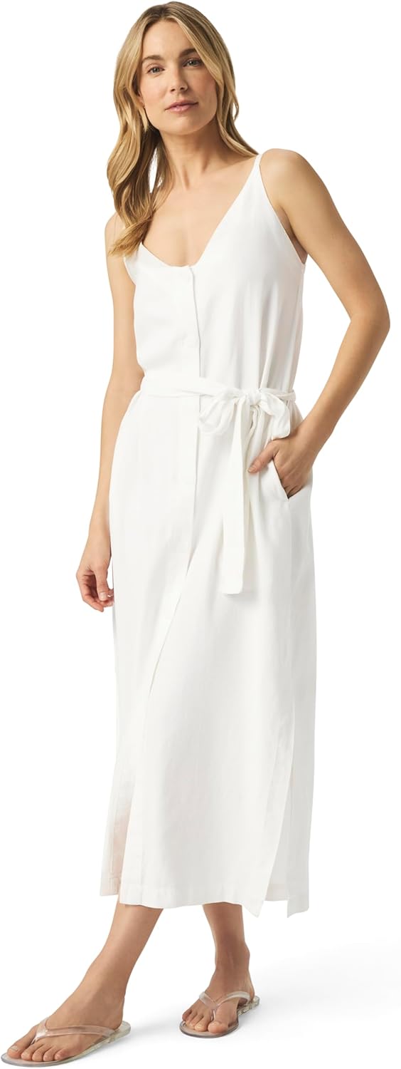 Splendid Womens Amanda Linen Tank Midi Dress
