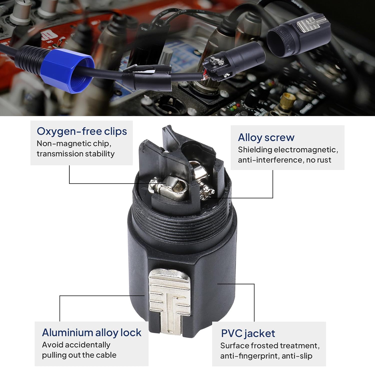 2 Pack 50 Feet Speakon to XLR Cable, Speakon Male to 3 Pin XLR Female Microphone Cables, NL4FC Twist Lock Connector to XLRF Speaker Extension Wire for PA, Amplifier, Stage Monitor