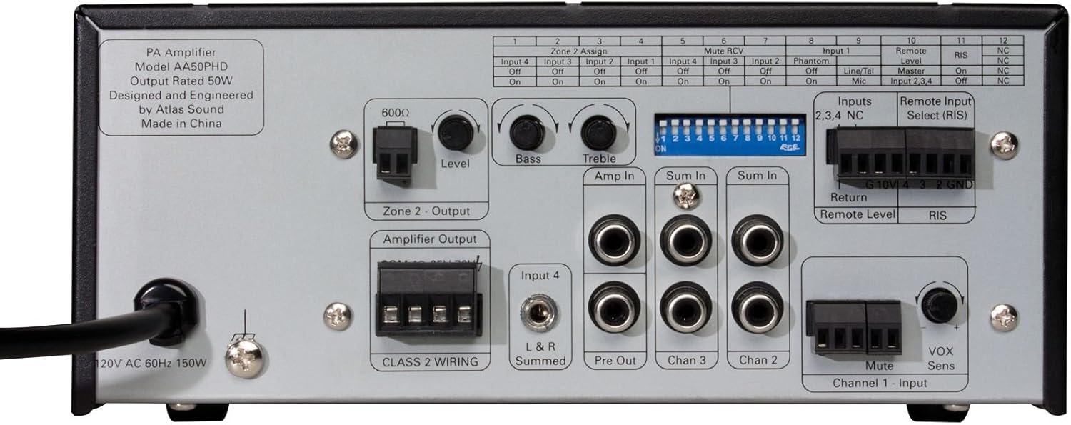 Atlas Sound 50W 3 Input Mixer Amplifier