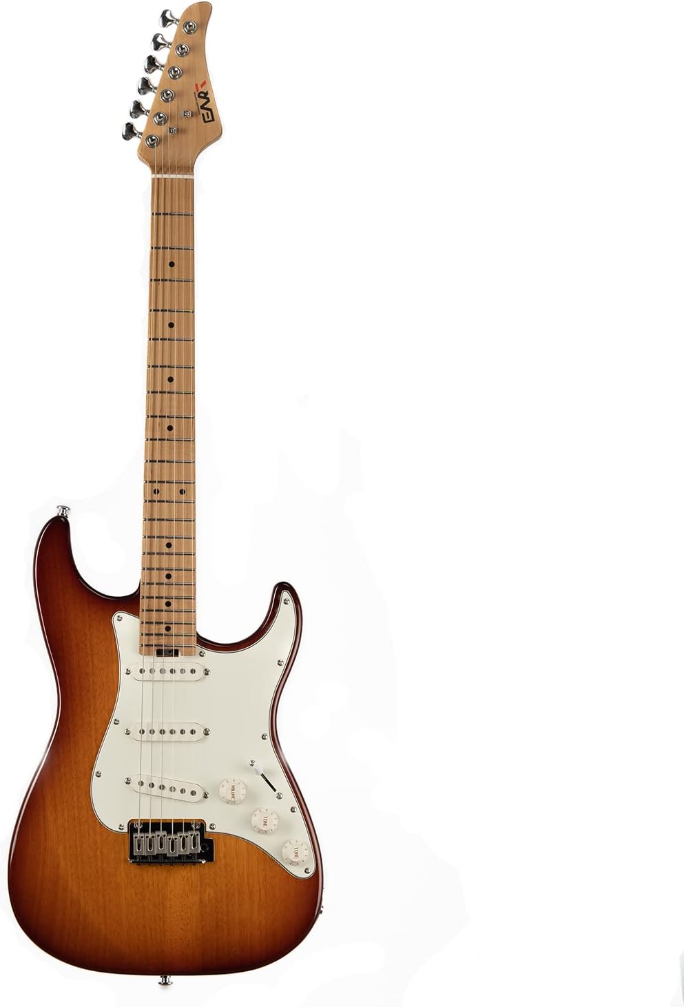 EART NK-VS60 6 String Solid Body Electric Guitar,Roasted Mahogany Body, Full-Size Electric Guitar Alnico-V Pickups, Tremolo System Electric Guitars