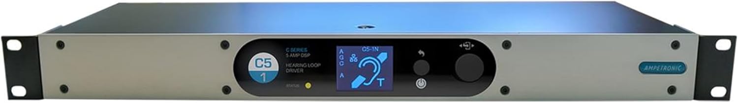 Listen Technologies C5-1D C-Series Perimeter Loop Drive 5A Dante; Compatible with Loopworks Measure LoopLink; Simple Digital Interface; Clear Indicators and System Diagnostics