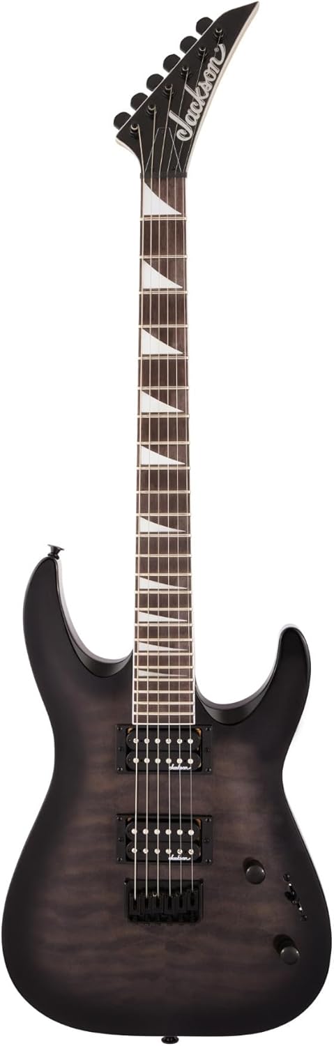 Jackson JS Series Dinky Arch Top JS32Q DKA HT Guitar (Transparent Black Burst) Bundle with Jackson Dinky Molded Case (2 Items)