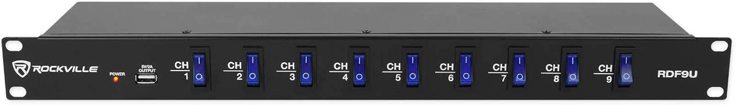 Audiosavings Bundle: (1) Mackie ProFX10v3+ 10-Channel Analog Mixer w/Enhanced FX Bundle with Rockville RDF9U 1U 15A Rack Mount DJ Pro Audio Power Supply Strip w/USB Charging(2 Items)