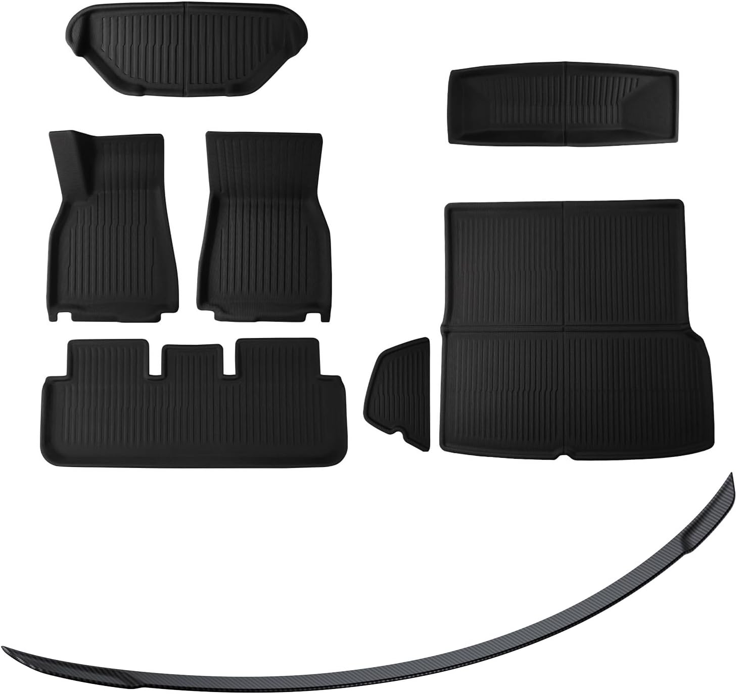 BASENOR Tesla Model S Performance Spoiler and 7PCS Floor Mats for Tesla Model S