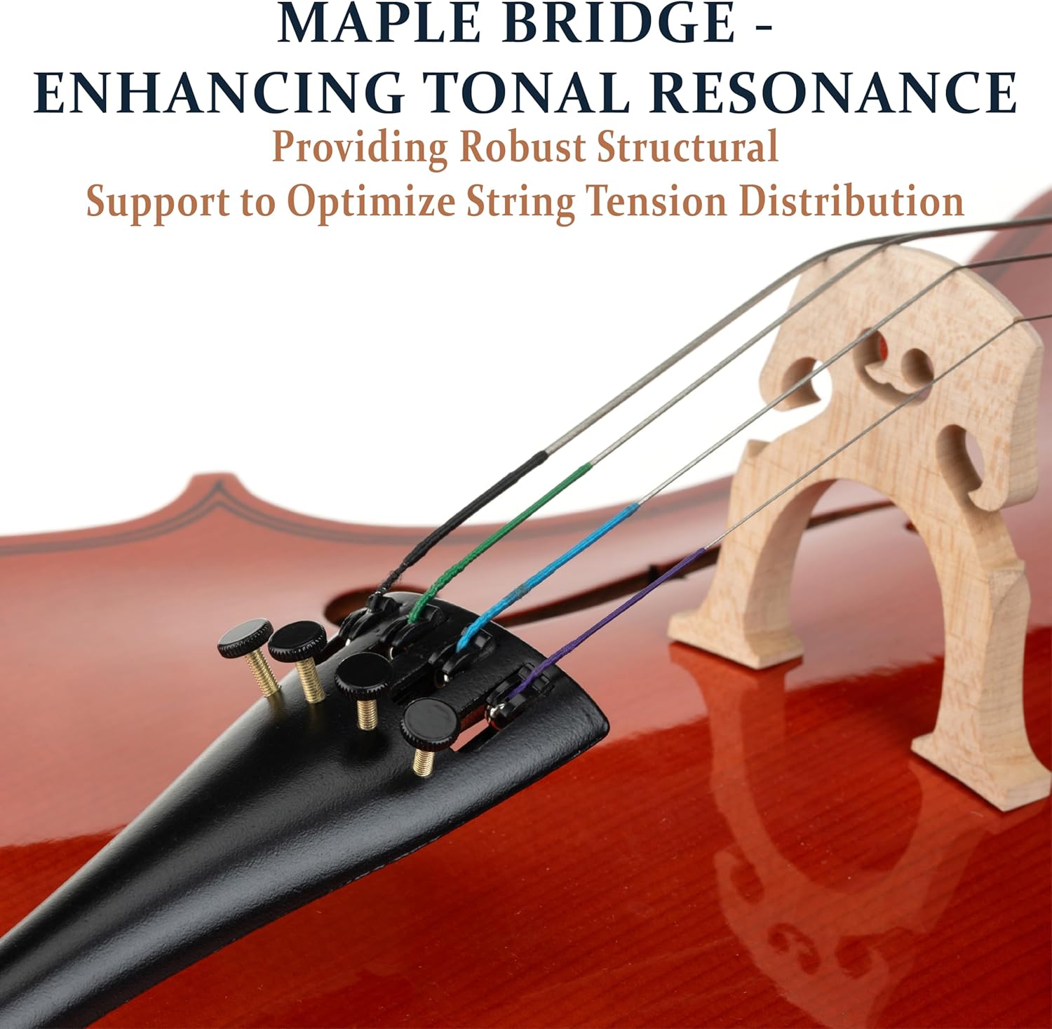 Cecilio 3/4 Size Cello, Beginner Cello 3/4, Acoustic Cello Set with Portable Bag, Bow, Rosin, Stand, String Musical Instruments for School Orchestras, Performances