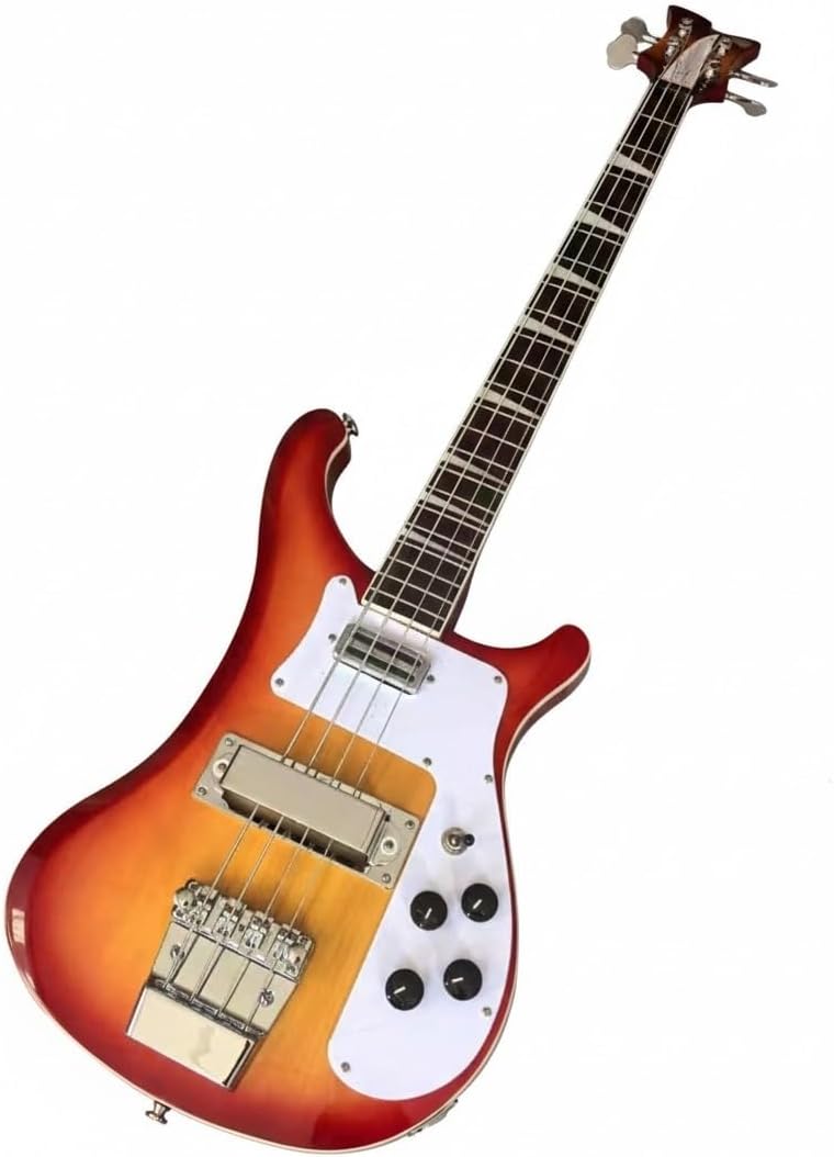 Electric Bass Guitar 4 String Professional Series - Solid Basswood Body & Rosewood Fretboard with Passive Pickups for Rock Metal(Brown)